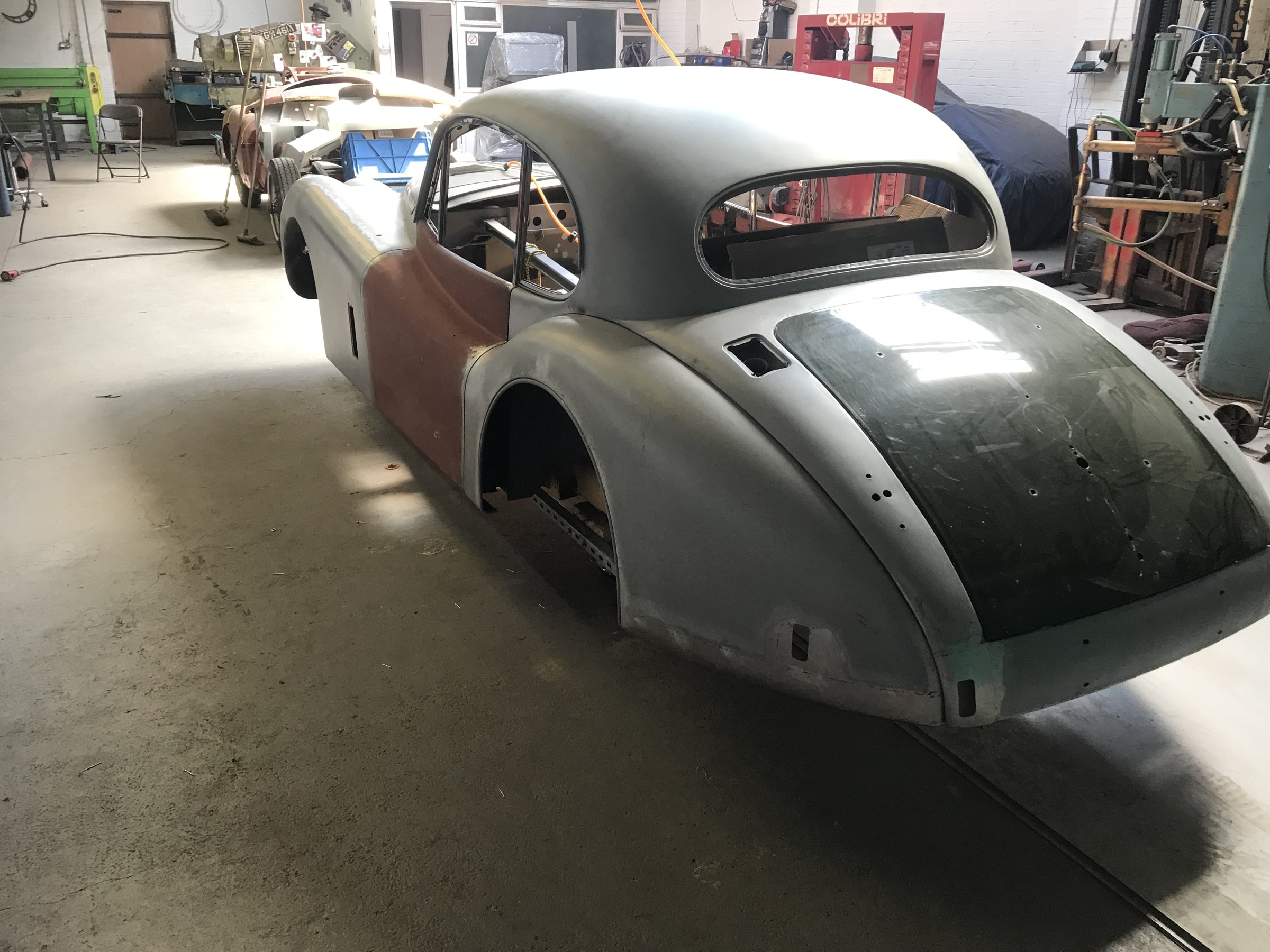 Photograph from the restoration of Jaguar XK140 WPK38, 14 June 2018
