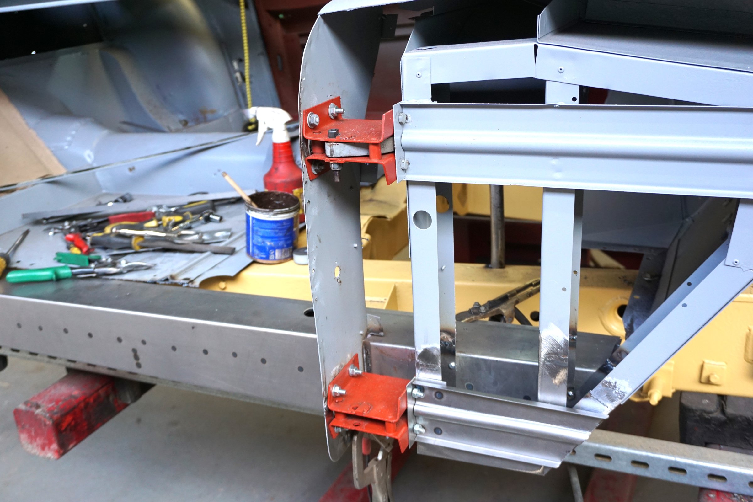 Photograph from the restoration of Jaguar XK140 WPK38
