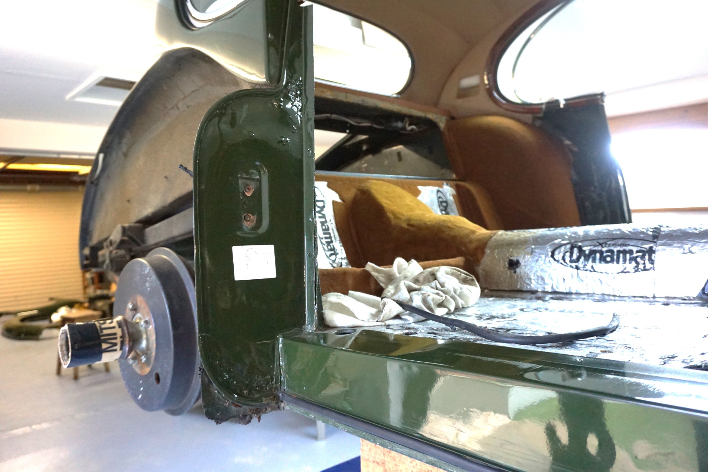 Photograph from the restoration of Jaguar XK140 WPK38